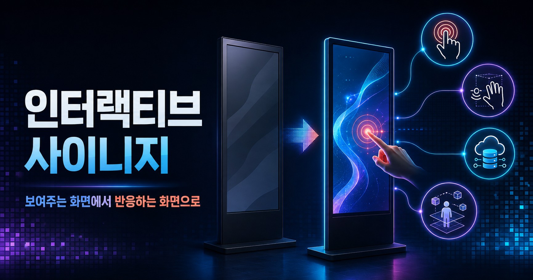 인터랙티브 사이니지, 어떤 종류가 있나요? (터치·제스처·데이터 연동부터 스마트플랫의 개발 기술력까지)