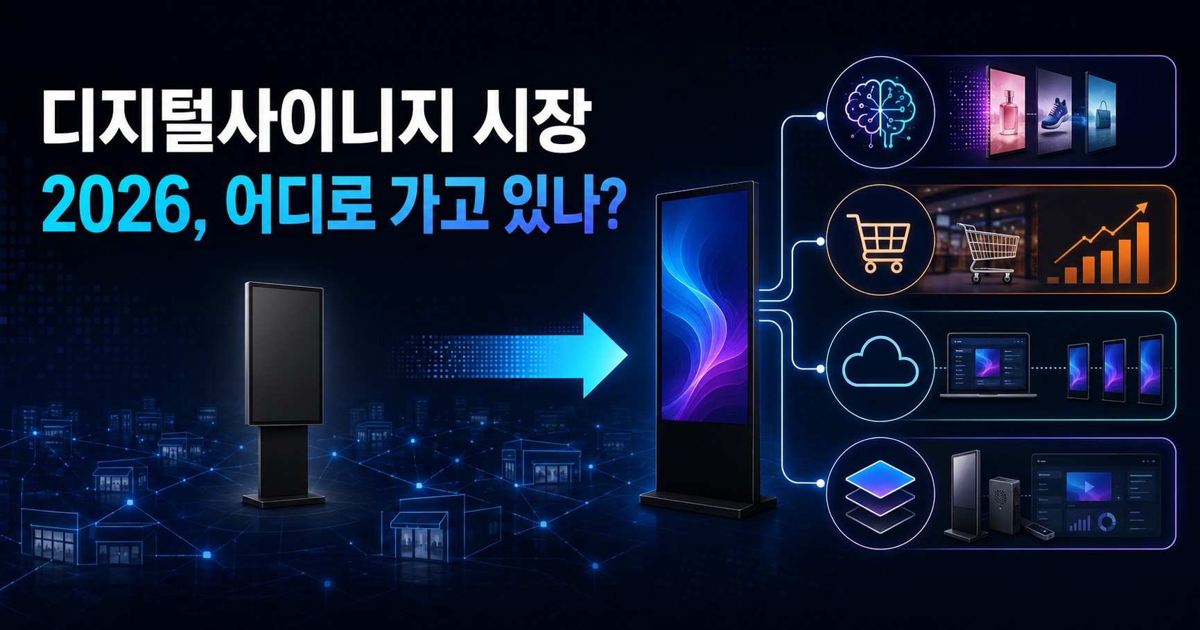 디지털사이니지 시장, 지금 어디로 가고 있나 (2026 최신 동향과 스마트플랫이 준비된 이유)